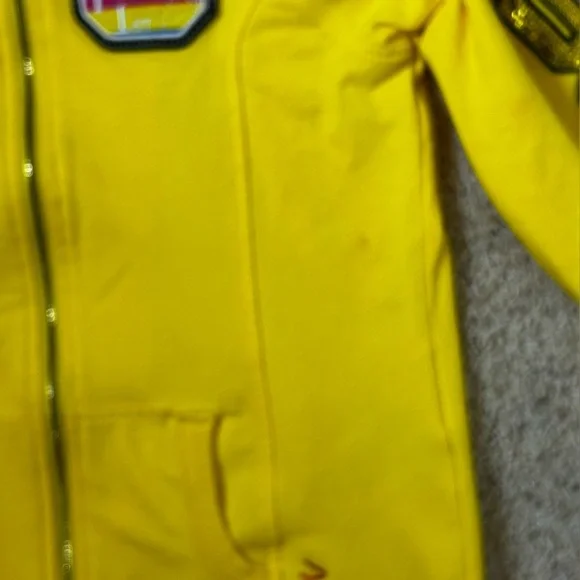 COOGI Girls Yellow Sweatshirt Fitted Zip Hoodie Striped Accents Size 12-14 - Picture 10 of 14